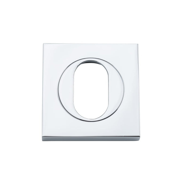 Escutcheon Oval Square Pair Polished Chrome