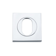 Escutcheon Oval Square Pair Polished Chrome