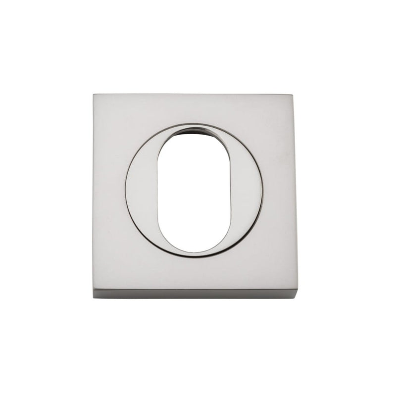 Escutcheon Oval Square Pair Satin Nickel