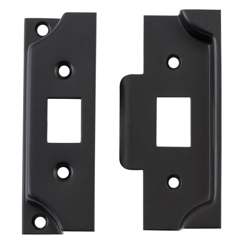 Tube Latch Split Cam Face Plate & Striker Kit Rebated Matt Black H95xW38mm