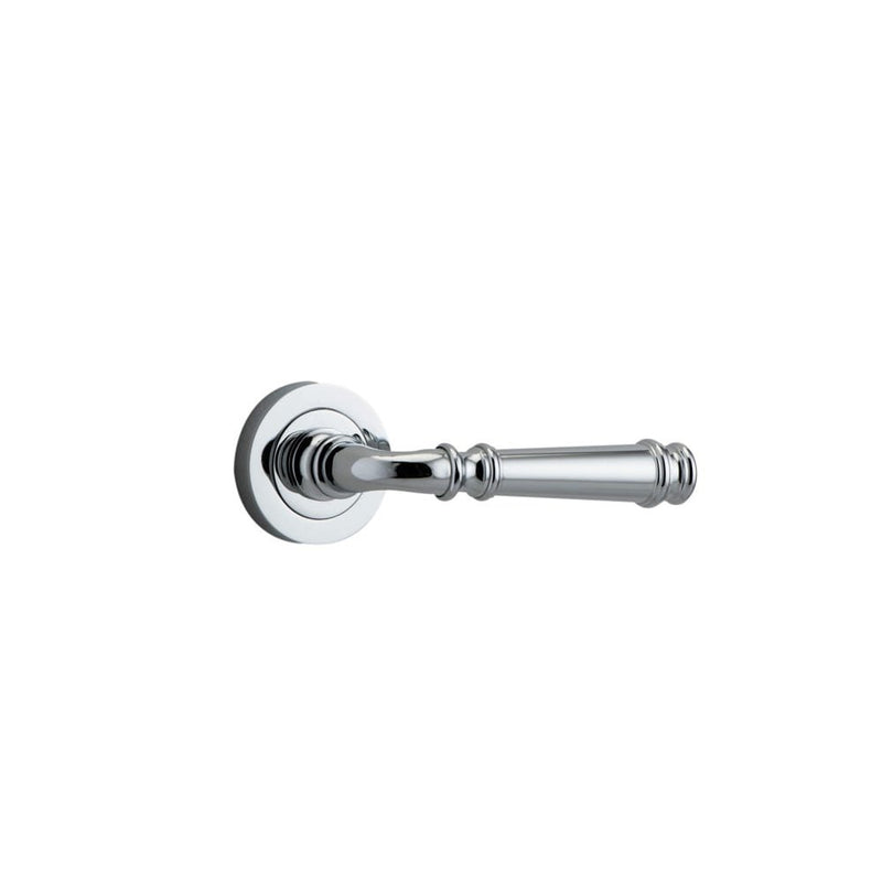 Door Lever Verona Round Rose Pair Polished Chrome