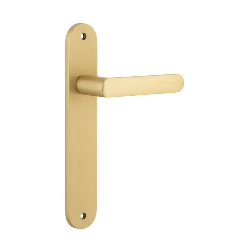 Door Lever Osaka Oval Latch Pair Brushed Brass