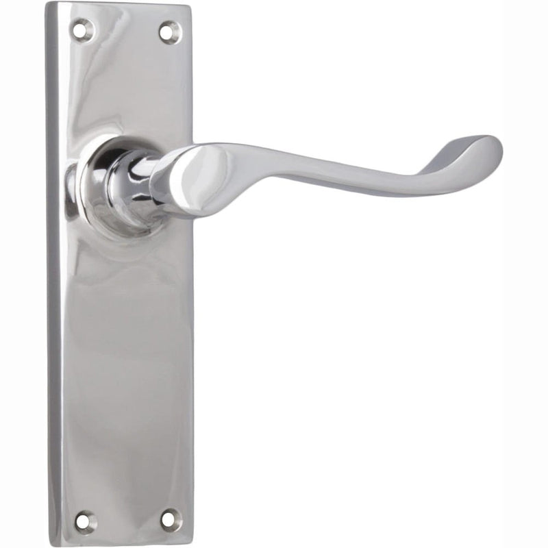 Door Lever Victorian Latch Pair Chrome Plated