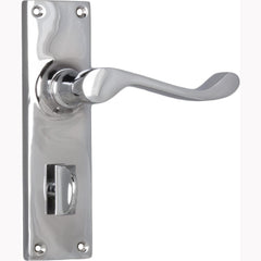 Door Lever Victorian Privacy Pair Chrome Plated
