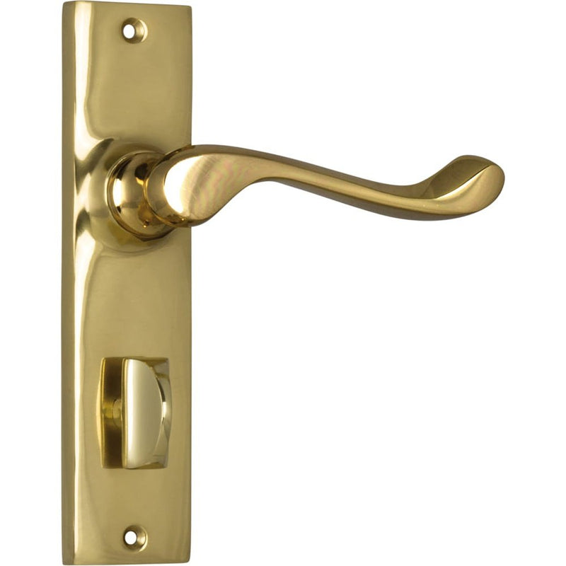 Door Lever Fremantle Privacy Pair Polished Brass