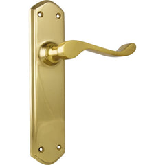 Door Lever Windsor Latch Pair Polished Brass
