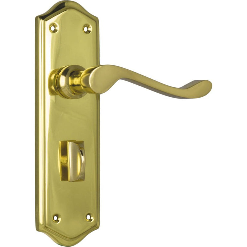 Door Lever Henley Privacy Pair Polished Brass