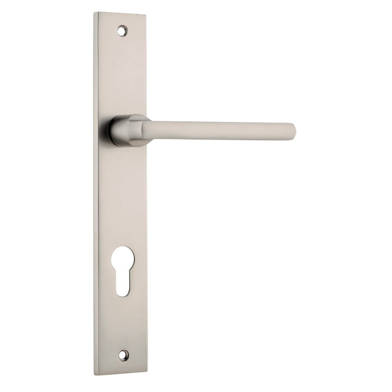 Door Lever Baltimore Rectangular Euro Satin Nickel