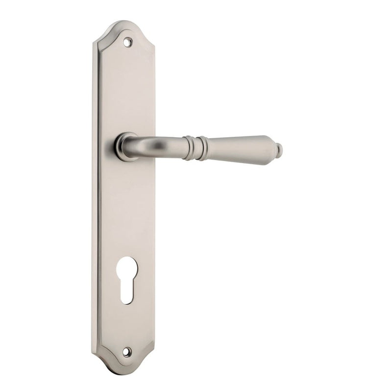 Door Lever Sarlat Shouldered Euro Satin Nickel