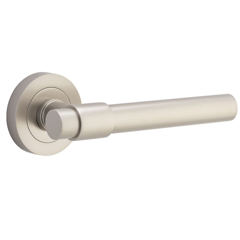 Door Lever Helsinki Round Rose Satin Nickel