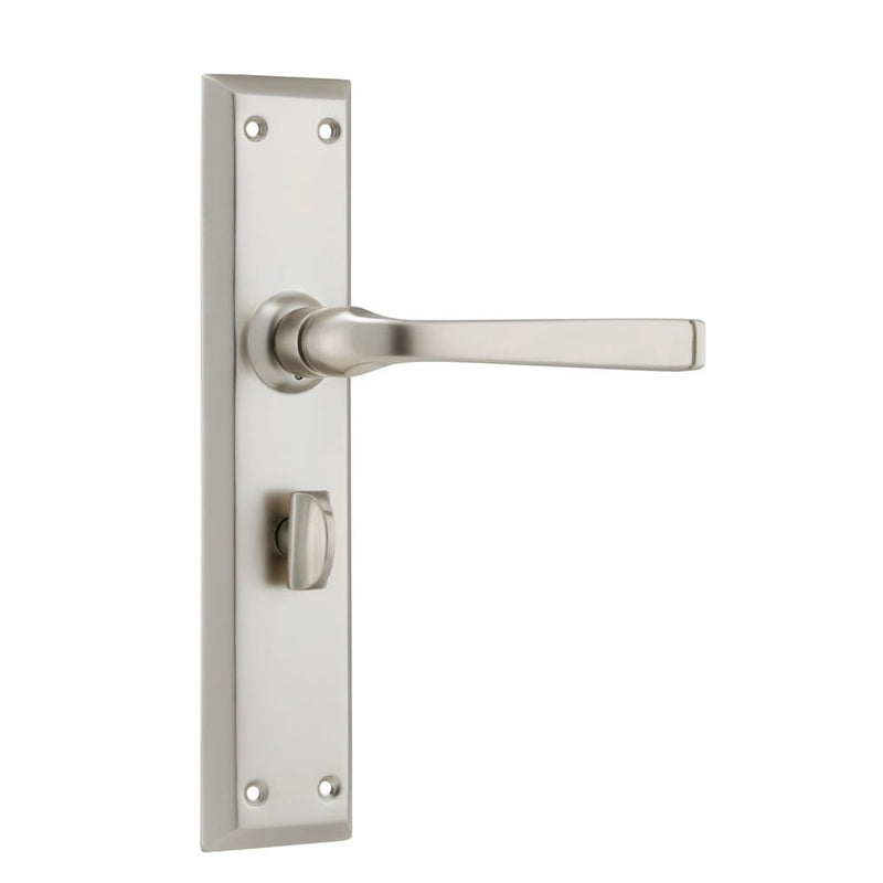 Door Lever Menton Privacy Pair Satin Nickel