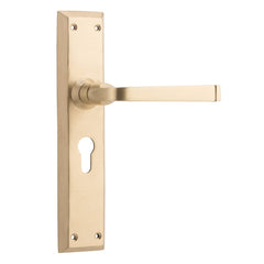 Door Lever Menton Euro Pair Satin Brass