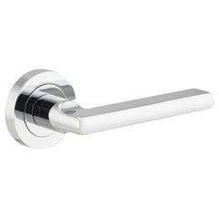 Door Lever Baltimore Round Rose Pair Polished Chrome
