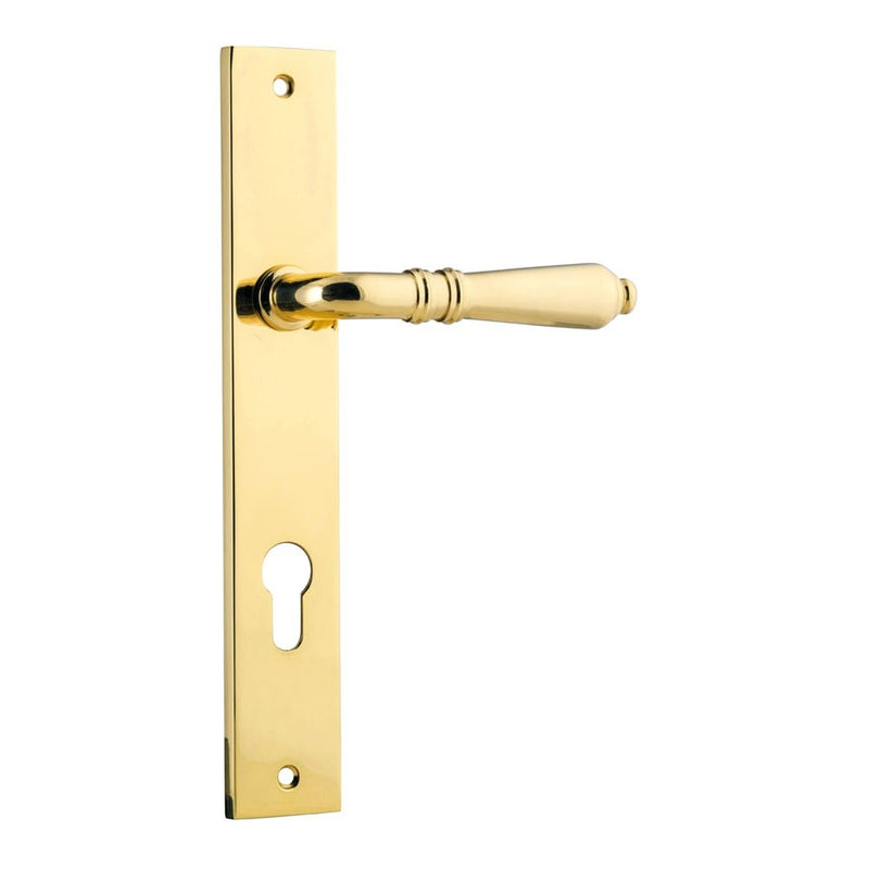 Door Lever Sarlat Rectangular Euro Polished Brass