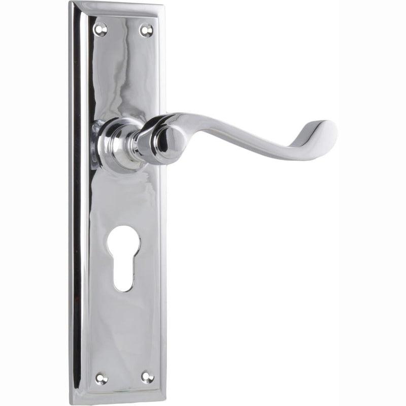 Door Lever Milton Euro Pair Chrome Plated