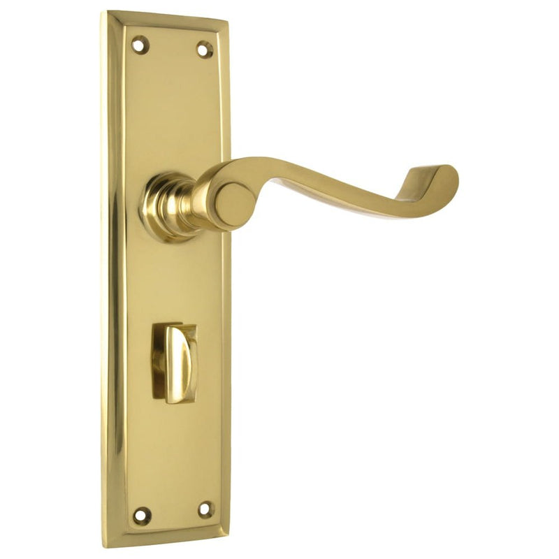 Door Lever Milton Privacy Pair Polished Brass