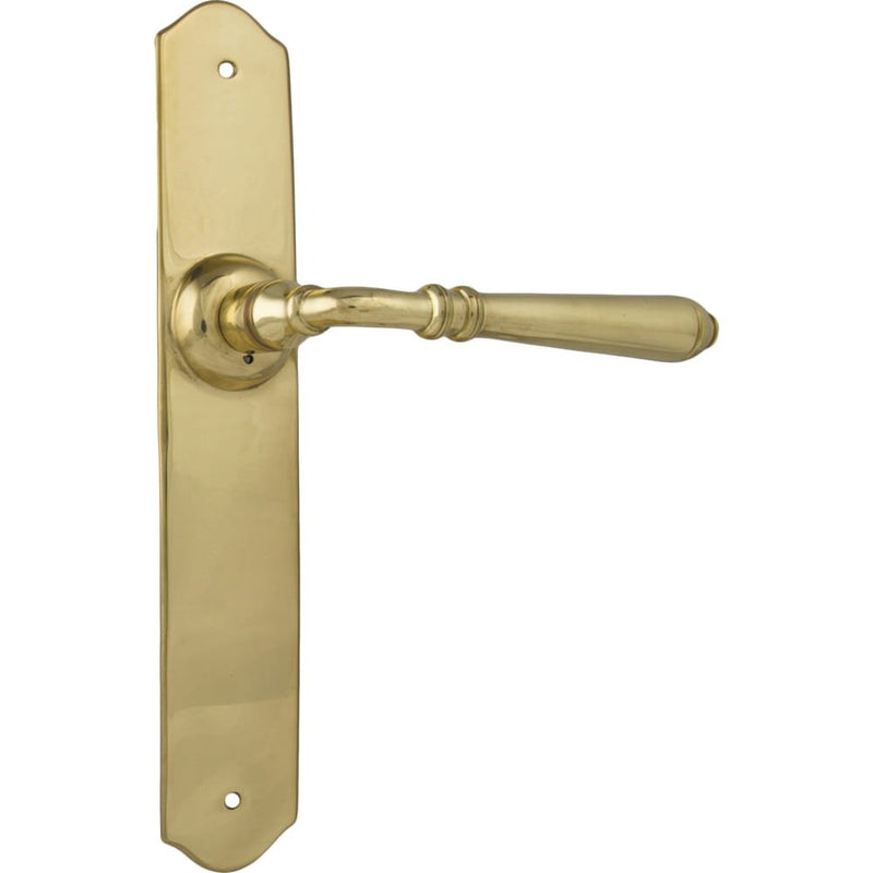 Door Lever Reims Latch Pair Unlacquered Polished Brass