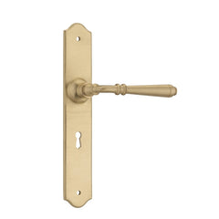 Door Lever Reims Lock Pair Unlacquered Satin Brass