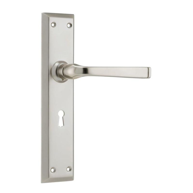 Door Lever Menton Lock Pair Satin Nickel