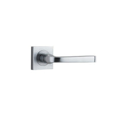 Door Lever Annecy Square Rose Pair Brushed Chrome
