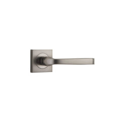 Door Lever Annecy Square Rose Pair Satin Nickel