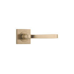 Door Lever Annecy Square Rose Pair Brushed Brass