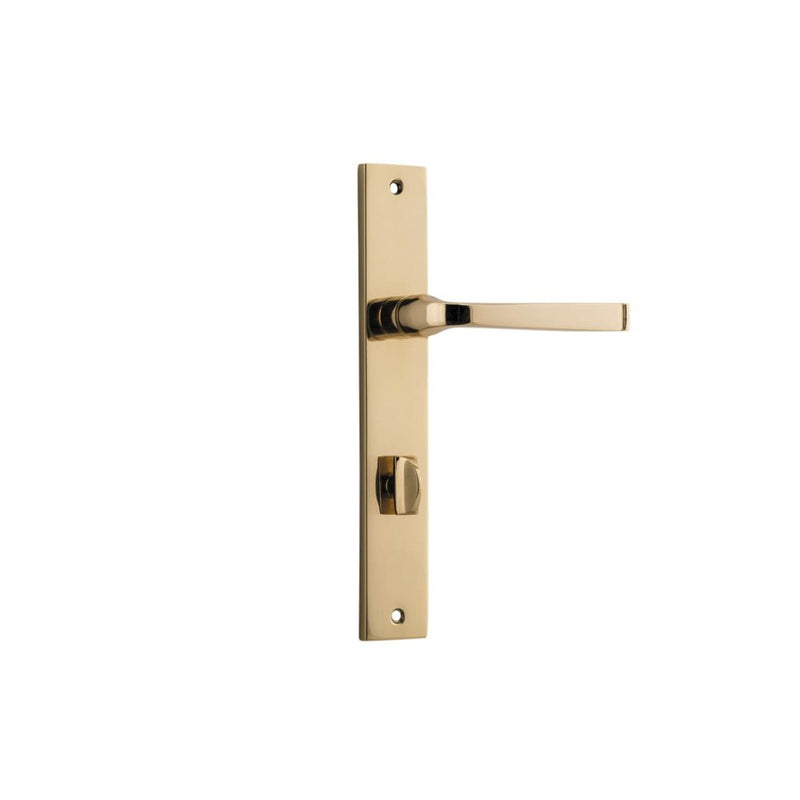 Door Lever Annecy Rectangular Privacy Polished Brass