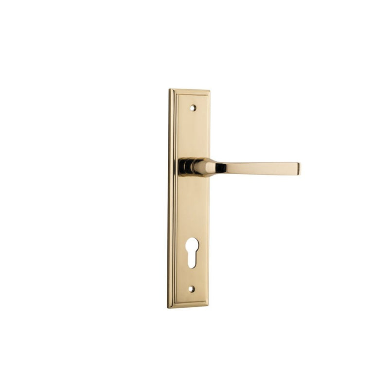 Door Lever Annecy Stepped Euro Polished Brass
