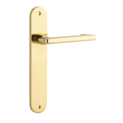 Door Lever Baltimore Return Oval Latch Pair Polished Brass