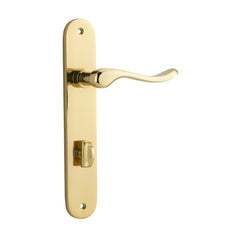 Door Lever Stirling Oval Privacy Pair Polished Brass