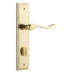 Door Lever Stirling Stepped Privacy Pair Polished Brass