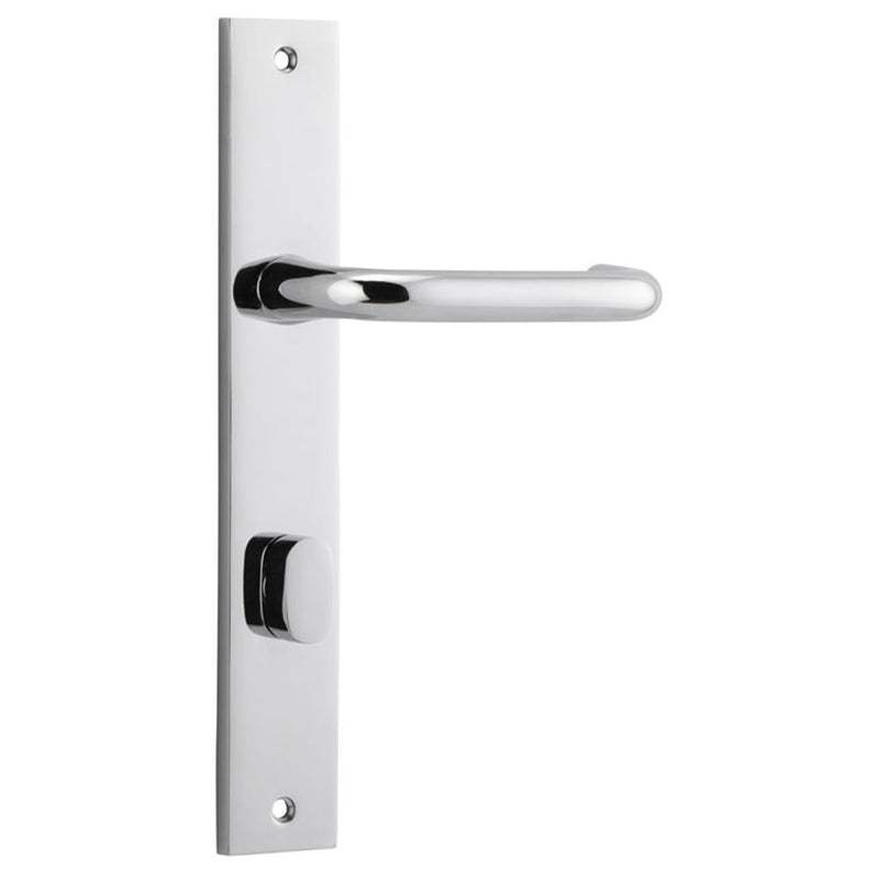 Door Lever Oslo Rectangular Privacy Polished Chrome