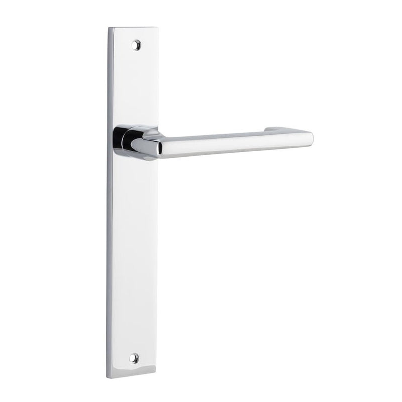 Door Lever Baltimore Return Rectangular Latch Pair Polished Chrome