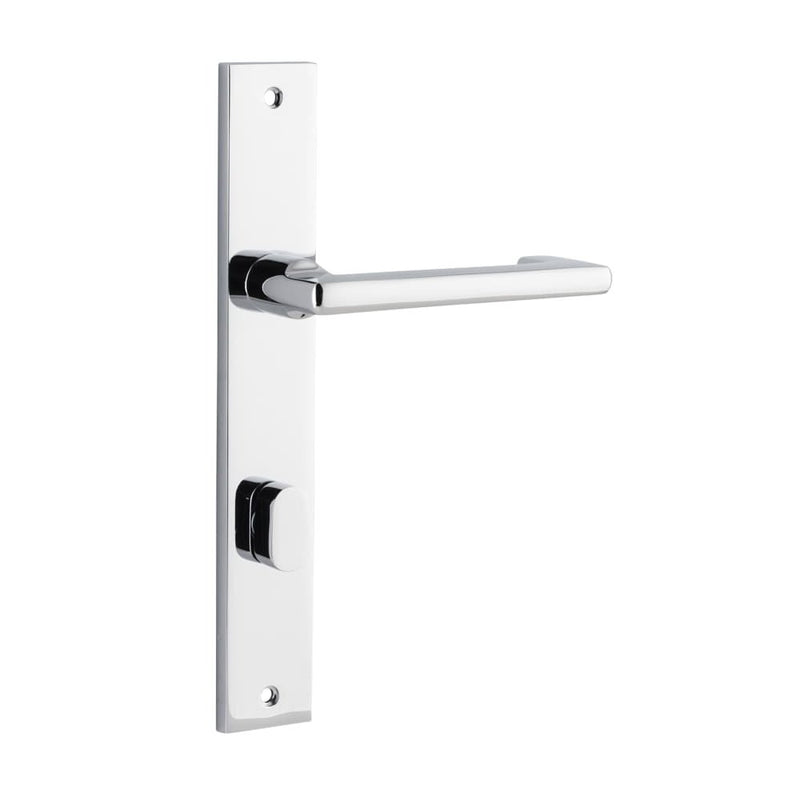 Door Lever Baltimore Return Rectangular Privacy Pair Polished Chrome