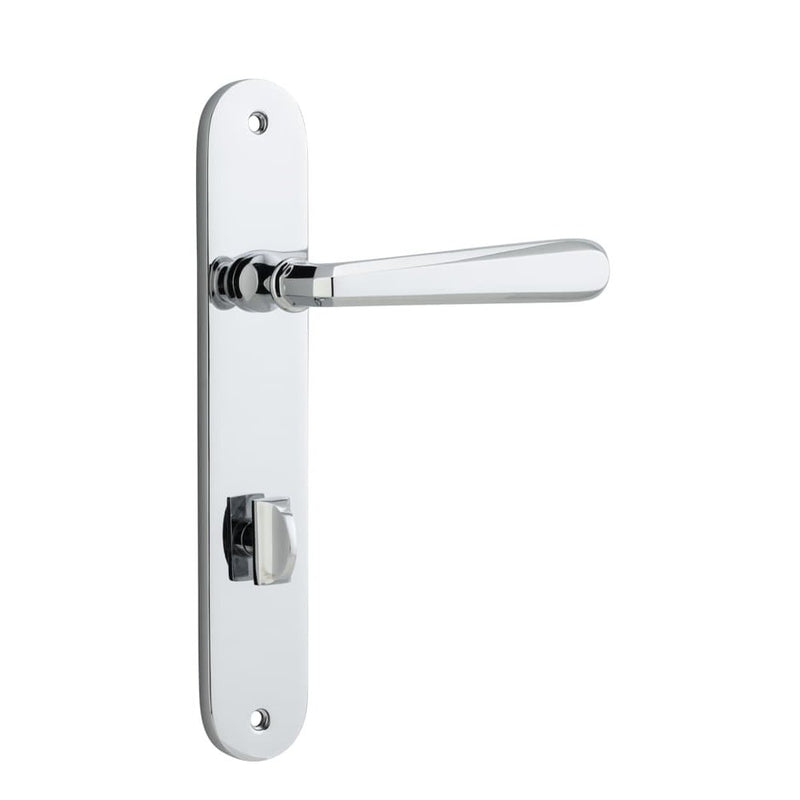 Door Lever Copenhagen Oval Privacy Pair Polished Chrome