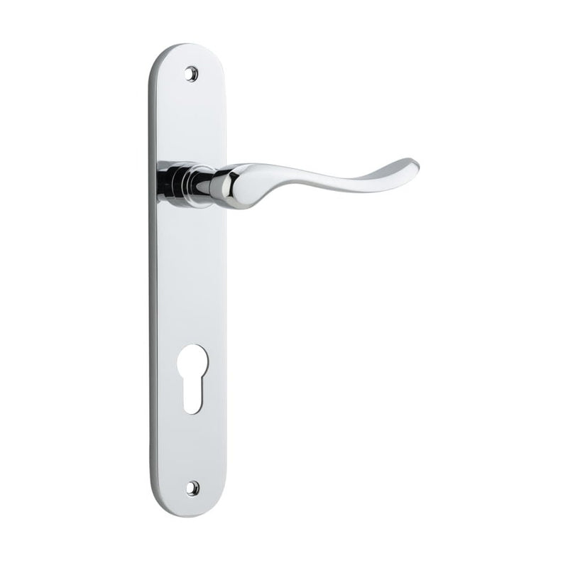 Door Lever Stirling Oval Euro Pair Polished Chrome
