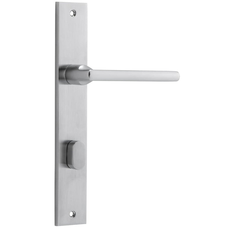 Door Lever Baltimore Rectangular Privacy Brushed Chrome