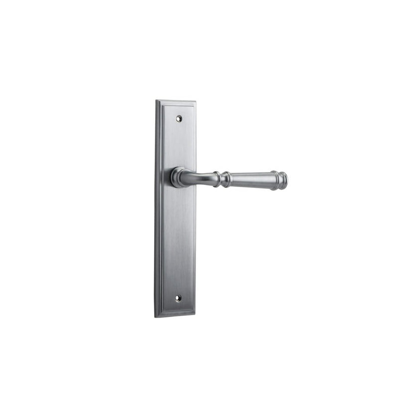 Door Lever Verona Stepped Latch Brushed Chrome