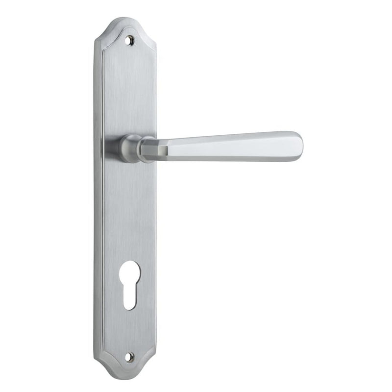 Door Lever Copenhagen Shouldered Euro Pair Brushed Chrome