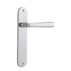 Door Lever Copenhagen Oval Latch Pair Brushed Chrome