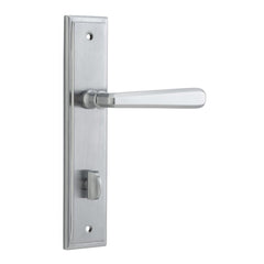 Door Lever Copenhagen Stepped Privacy Pair Brushed Chrome