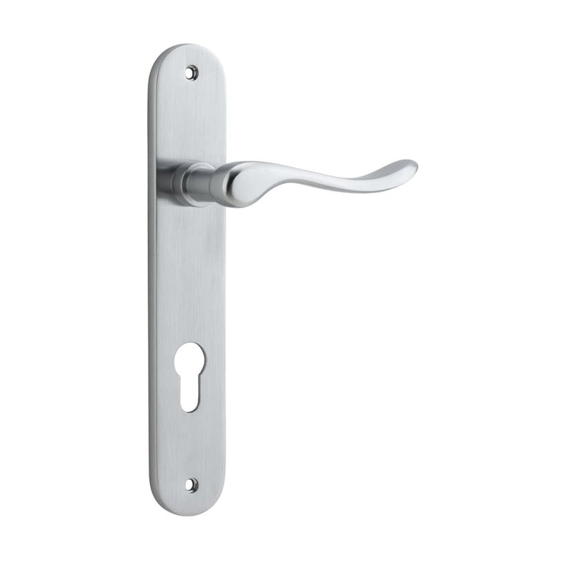 Door Lever Stirling Oval Euro Pair Brushed Chrome