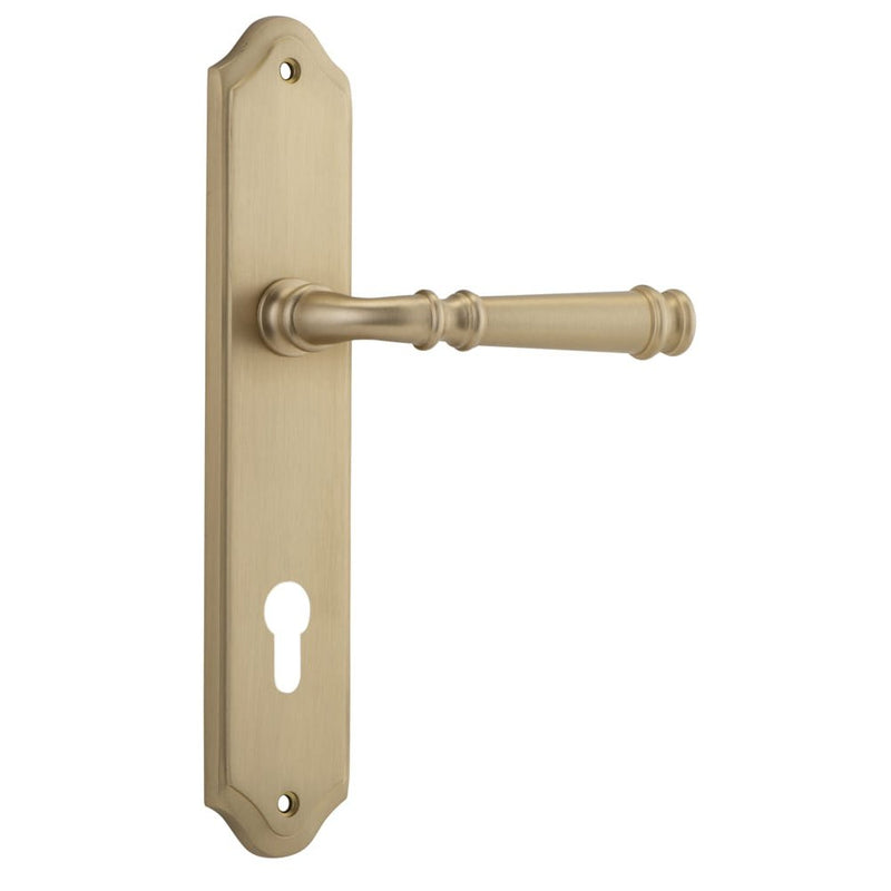 Door Lever Verona Shouldered Euro Brushed Brass