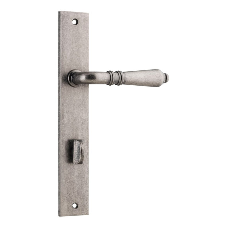 Door Lever Sarlat Rectangular Privacy Distressed Nickel