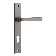 Door Lever Copenhagen Rectangular Euro Pair Distressed Nickel