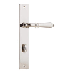 Door Lever Sarlat Rectangular Privacy Polished Nickel