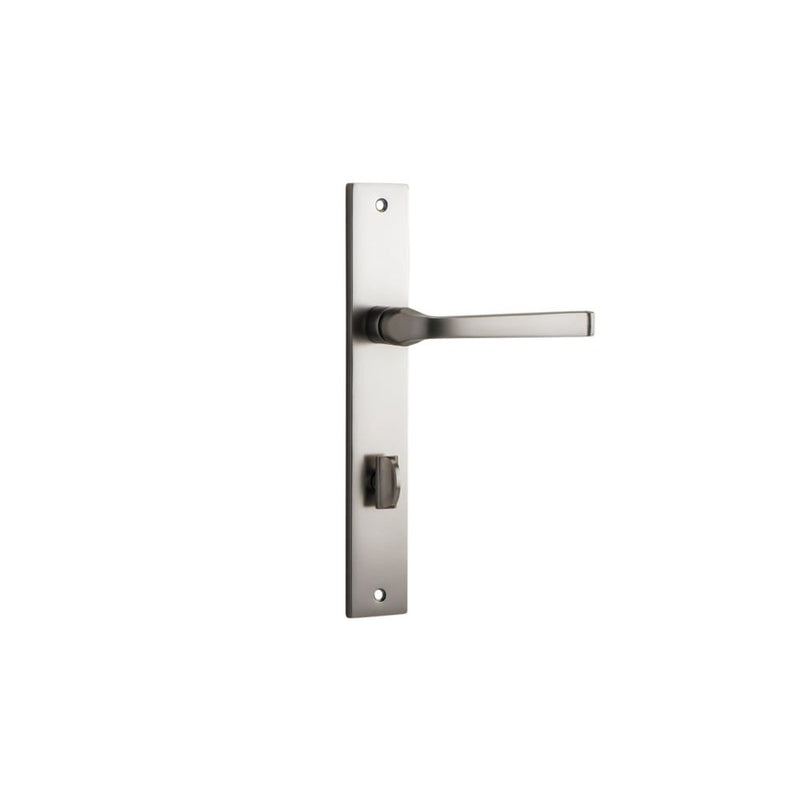 Door Lever Annecy Rectangular Privacy Satin Nickel