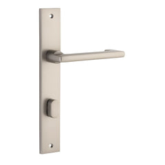 Door Lever Baltimore Return Rectangular Privacy Pair Satin Nickel