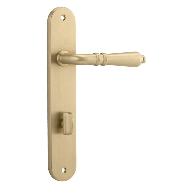 Door Lever Sarlat Oval Privacy Brushed Brass