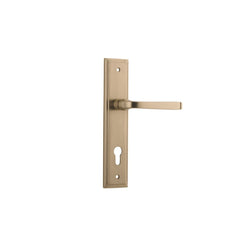 Door Lever Annecy Stepped Euro Brushed Brass